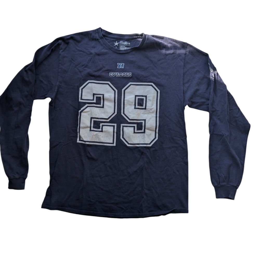 Dallas Cowboys #29 Long Sleeve Shirt Mens L Navy Blue DeMarco Murray Era NFL